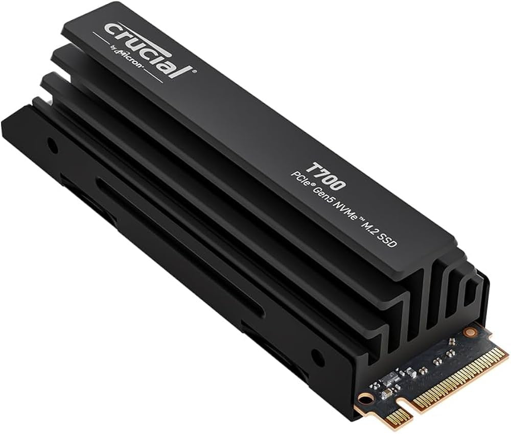 Crucial T700 | 1 TB NVMe SSD | M.2 Gen 5 | tot 11.700 MB/s Lezen | tot 9.500 MB/s Schrijven | Heatsink - Matmuis - Matmuis